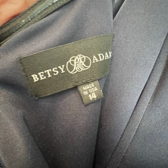 Betsy & Adam Women's Strapless Faux Wrap Evening Dress Navy Size 14 NWT - Picture 12 of 13